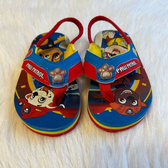Paw Patrol Thong Sandals Boys‎ Size 7-8 Slip On Flip Flops Shoes - Picture 2 of 6